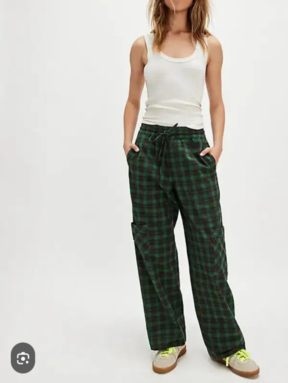 Damson Madder Rafe Pants NWT Wide Leg Cargo Plaid Uk8/Us4